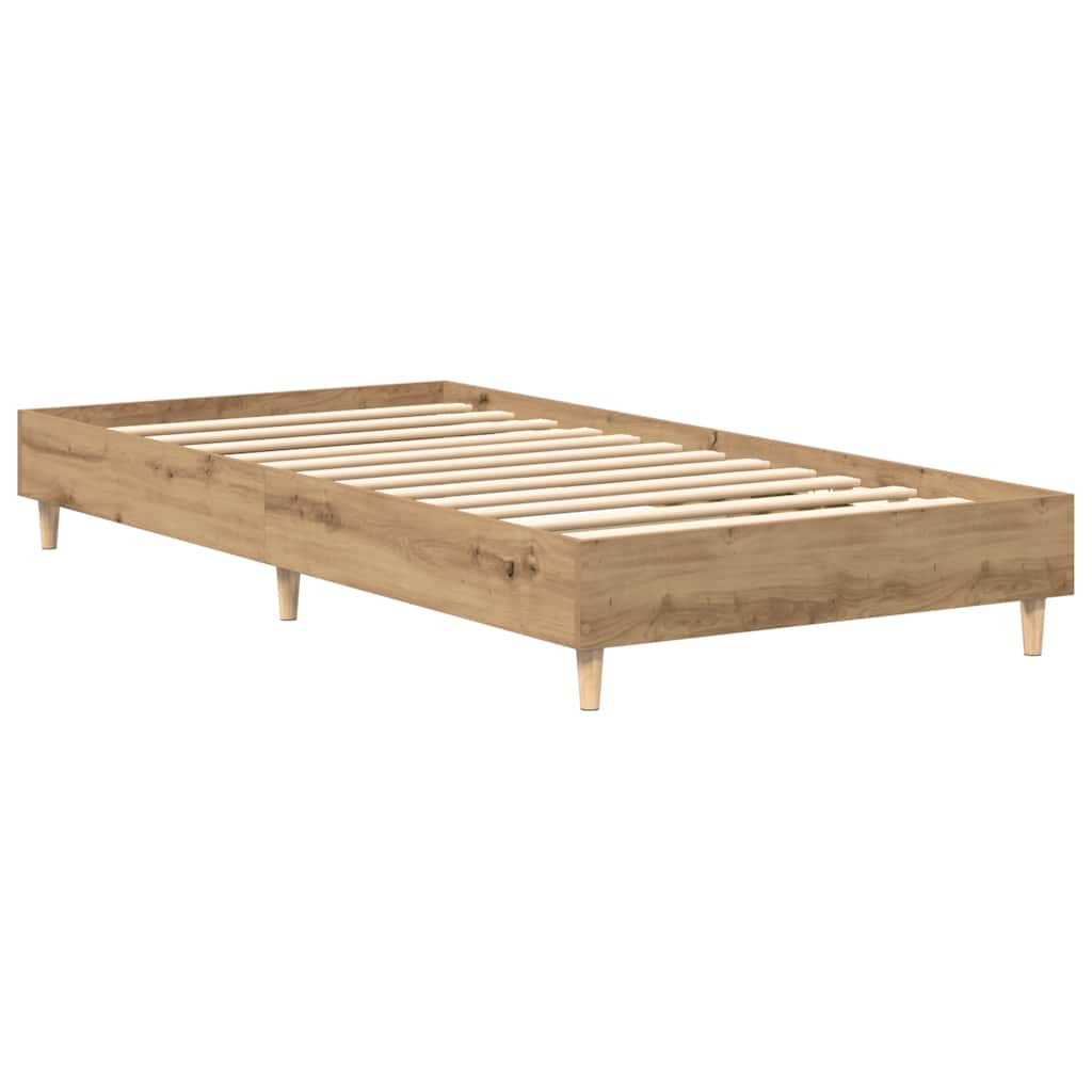 Bed Frame No Mattress Artisan Oak 90x200 cm Engineered Wood